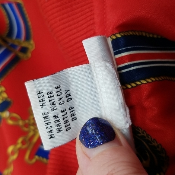 ALFRED Dunner SZ 12 Jacket Vintage 80's Bomber Gold Chain Military Medal Design - Picture 7 of 7